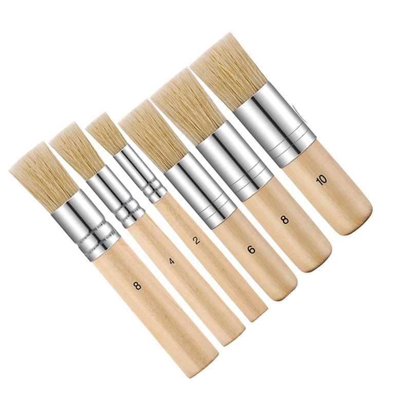 Cross-border bristle round head painting brush children's oil brush suit art painting acrylic watercolor paint template brush