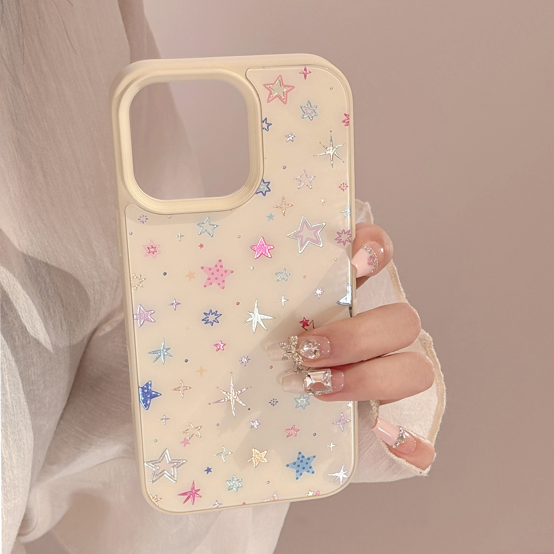 Protective Phone Case With Gilt Colorful Stars For Iphone Models_voghion.com