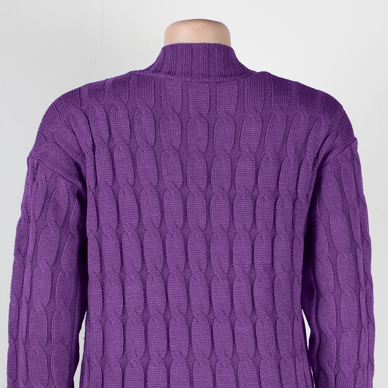 Damen Strickjacke Lang Aus Grobstrick In Unifarben Wintermantel_voghion.com