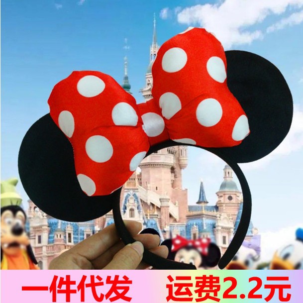 Otoño y invierno de peluche Mickey Mouse arco Minnie Mickey tarjeta de cabello encantadora estrella de dibujos animados de niña corazón tocado