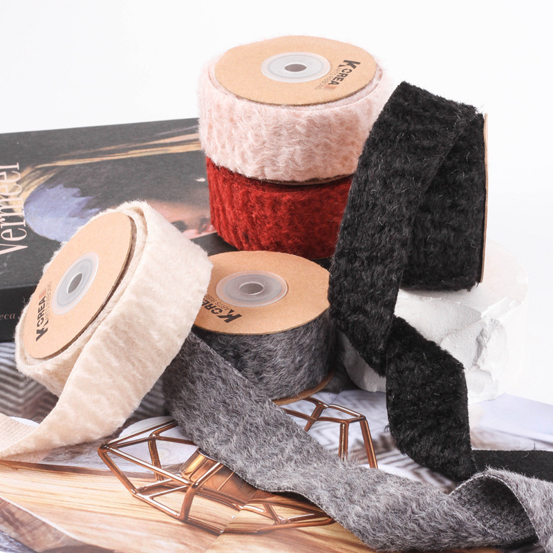 Single-sided Teddy roll fluff ribbon DIY handmade bow hair accessories gift floral packaging pet supplies accessories Single-sided Teddy roll fluff ribbon DIY handmade bow hair accessories gift floral packaging pet supplies accessories
