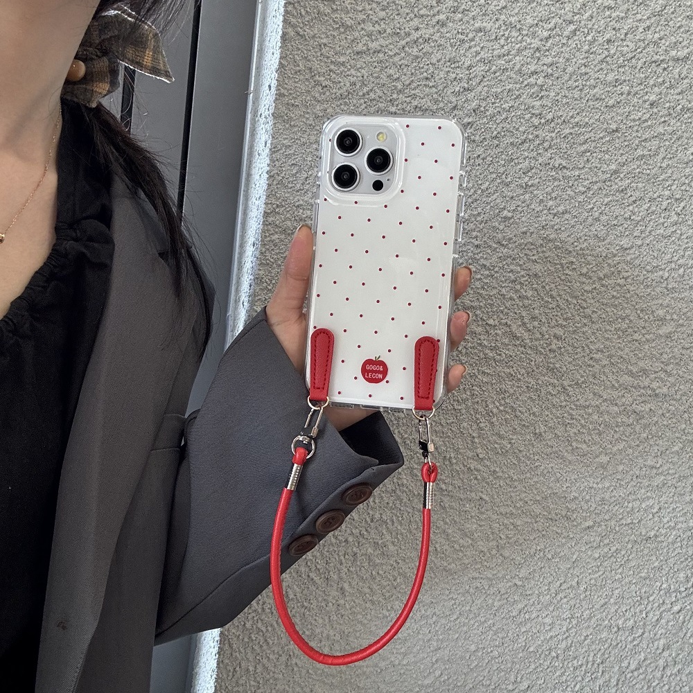 Red Polka Dot Phone Case For Iphone Pro Max Celebrity Style Cover_voghion.com