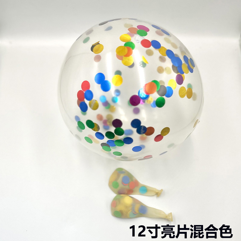 12 pulgadas globo de sequilla decoración de látex transparente globo de papel de decoración de boda fiesta de cumpleaños al por mayor