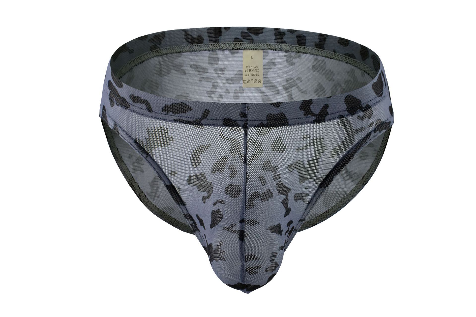 Men's underwear mesh triangle men's sexy leopard print mesh underwear