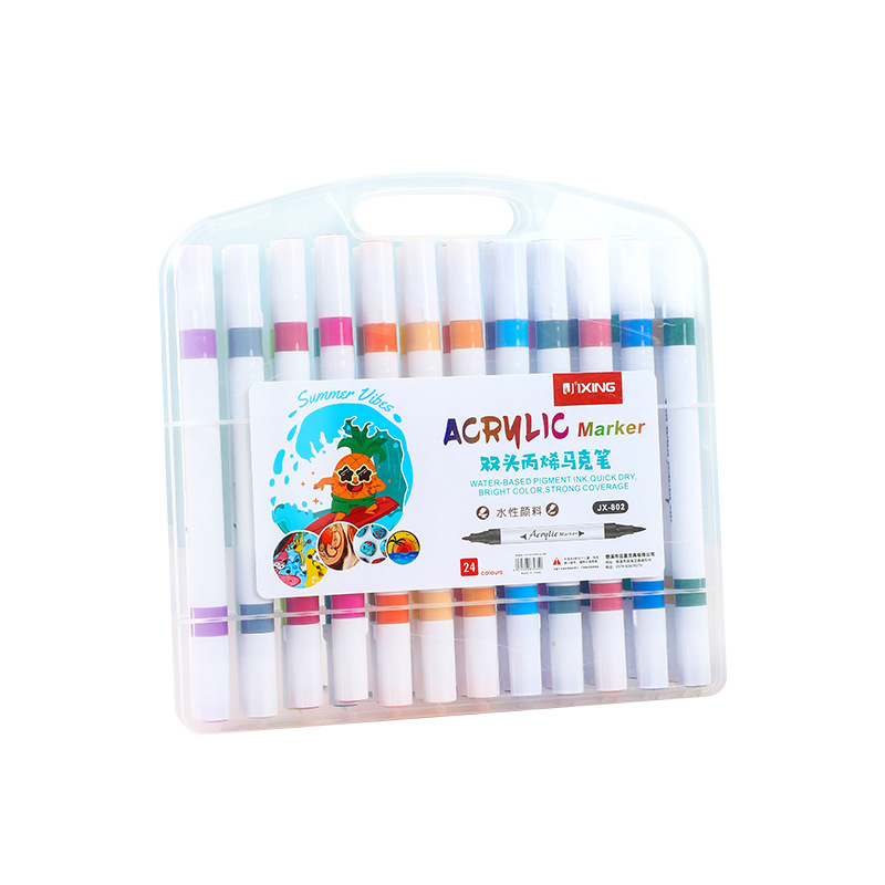 Bolígrafo de acrílico 24 color conjunto de tinta acuosa bolígrafo de graffiti cerámico bolígrafo de acrílico marca de pigmento