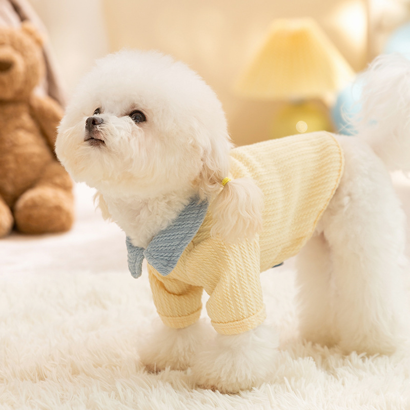 Camiseta de tracción de color beige lindo para perros pequeños, perros gatos, mascotas primavera delgada ropa de perro