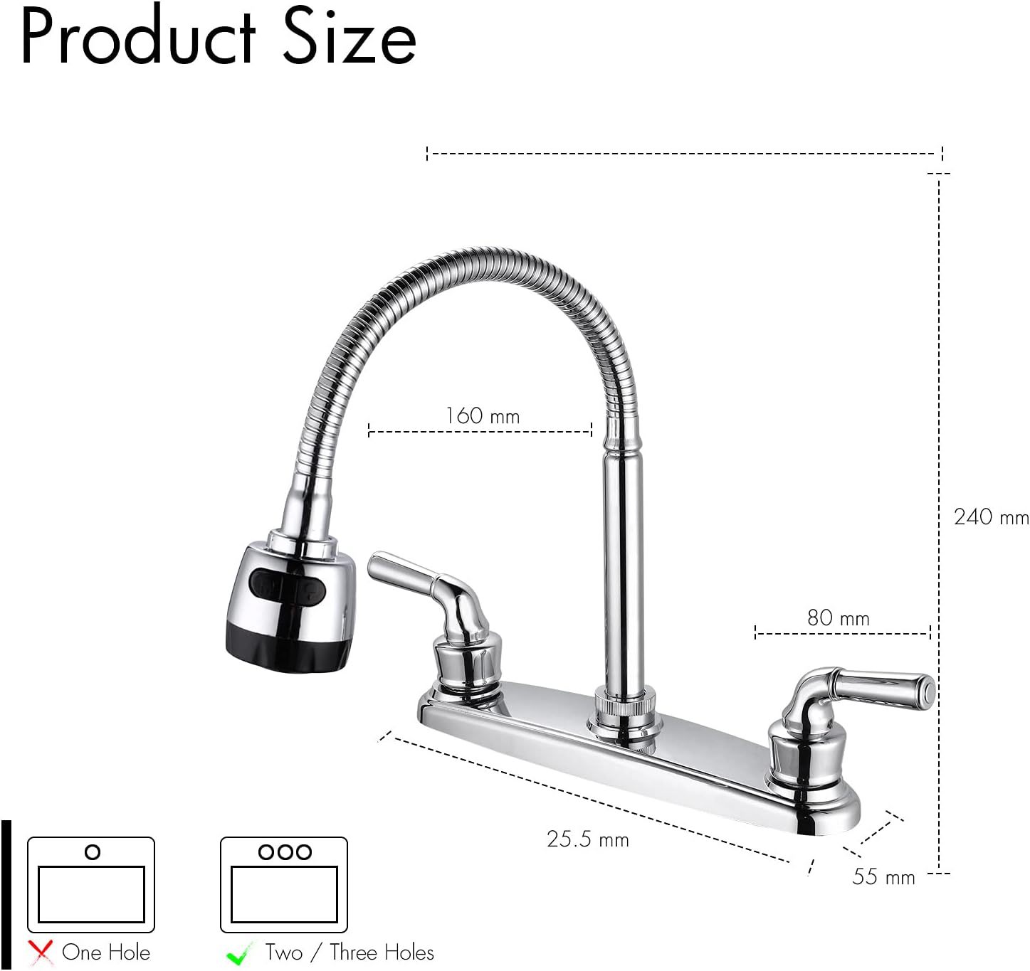 En stock transfronteriza de América del Sur grifo de agua caliente y fría pieza de cerámica doble interfaz de plástico grifo de la cocina a prueba de salpicaduras