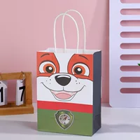 Готовый детский подарочный бумажный пакет с мультяшной собакой производителя, милый узор, сумка из крафт-бумаги без боковой утечки, подарочный пакет