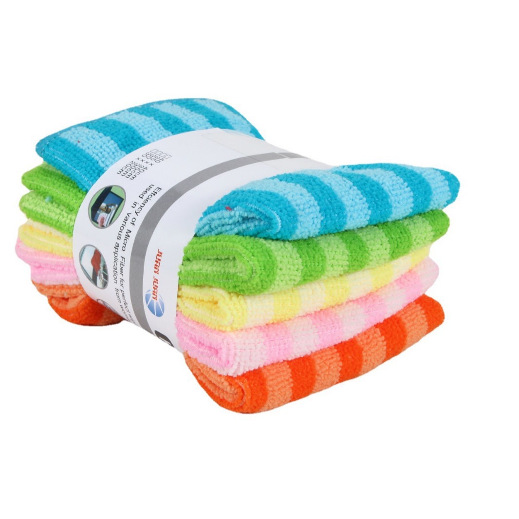 Comercio electrónico transfronterizo jiaguan 5 unidades un paquete de doble raya rayas de color ultra-fino fibra paquete paño plato Comercio exterior Exportación