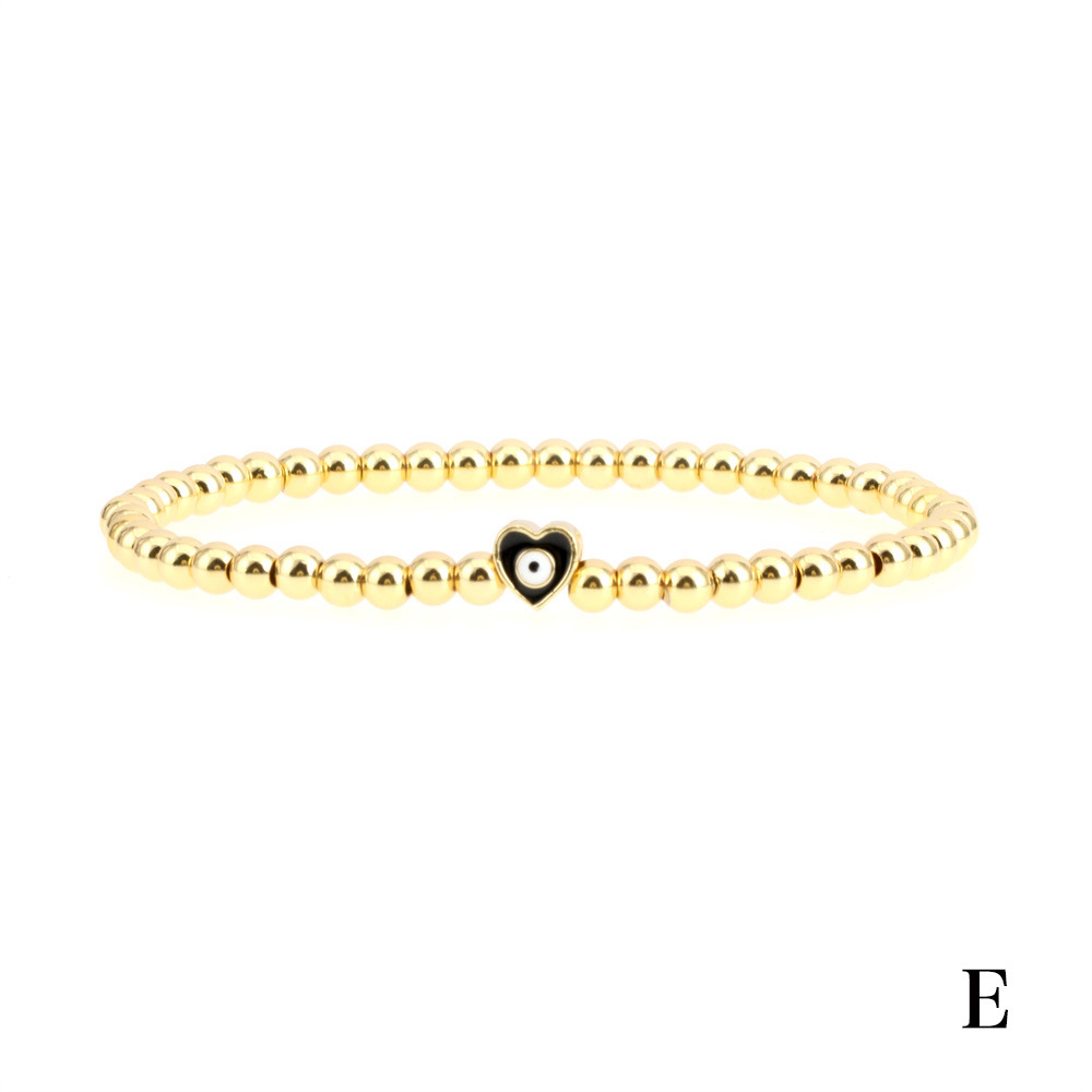 Fashion Heart Shape Copper Enamel Bracelets 1 Piece