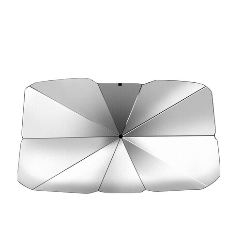 Sun protection, heat insulation and thickened titanium silver tape car sunshade. Front glass easy to store umbrella type car sunshade.