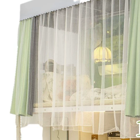 Integrated curtains and mosquito nets with upper and lower bunk curtains, physical full-shading bed fence, solid color, free shipping for one piece