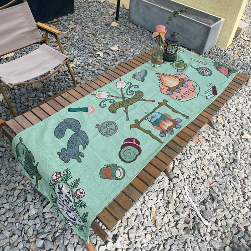 Camping blanket table runner tablecloth woven jacquard blanket polyester cotton recycled blanket sofa blanket woven bohemian table runner