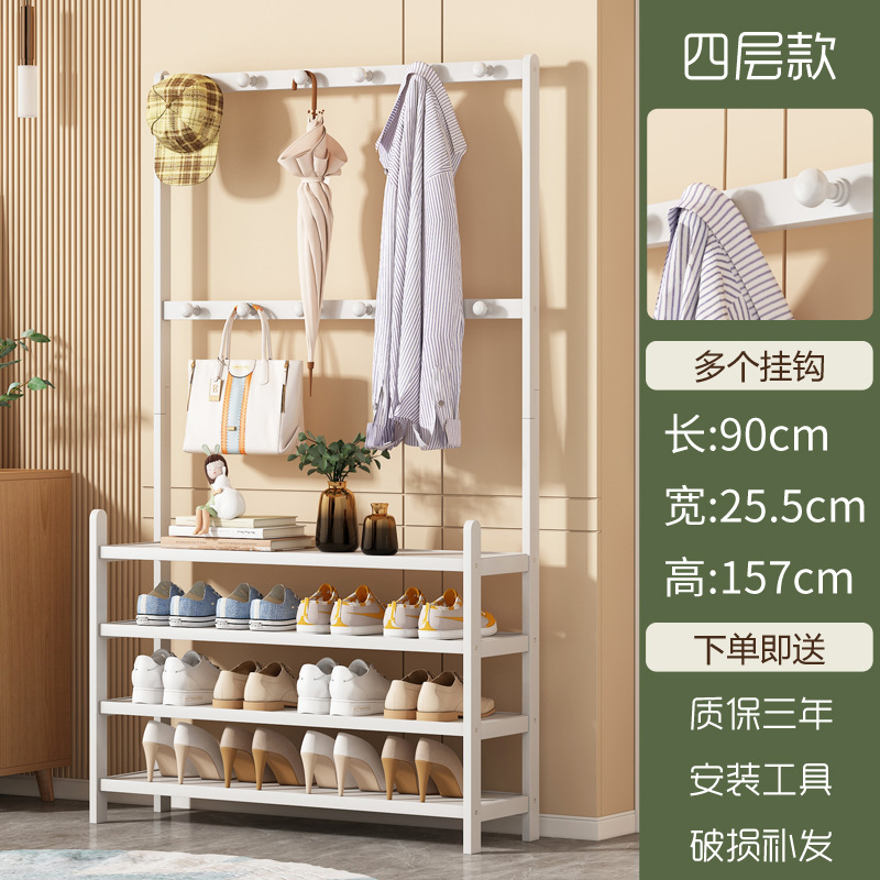 Zapatero de madera maciza Puerta simple Percha para el hogar Artezo de almacenamiento de dormitorio Ahorro de espacio Estante de gran capacidad Zapatero