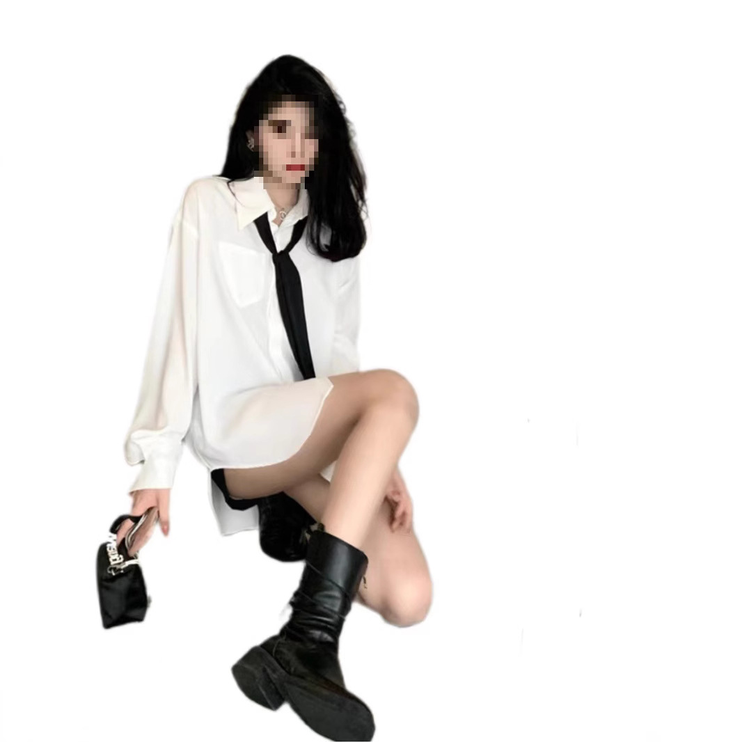 (2개) 티셔츠 JK 유니폼 셔츠 치마 원피스 주름 치마 여성 가을 겨울 봄 여름 투피스 세트 짧은 치마 셔츠