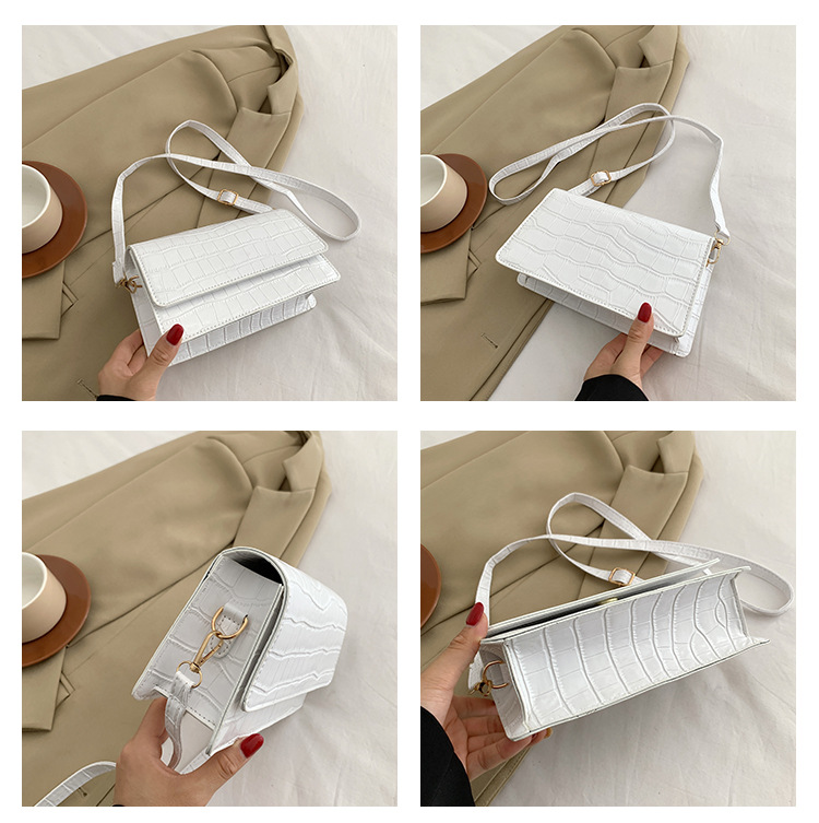 Women's Crossbody Bag Stone Pattern Square Handbag Shoulder Bag_voghion.com