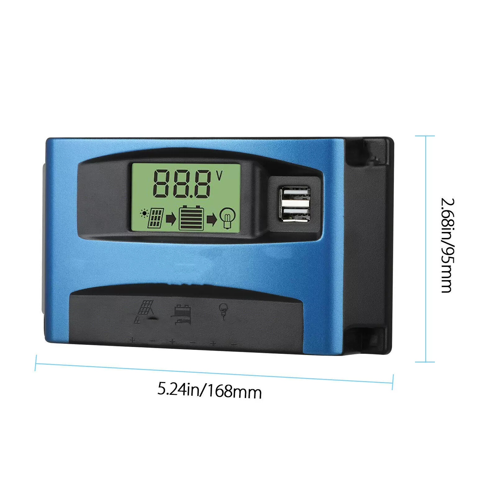 太阳能板控制器MPPT控制器转换充电双USB30A40A稳压器PWM控制光伏