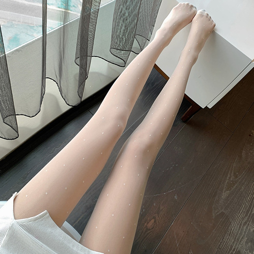 Hot girl black silk stockings polka dot pantyhose JK stewardess thin anti-snatch sexy stockings spring and autumn style