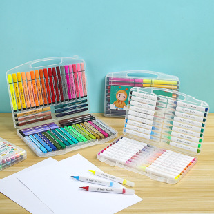 Primary School students washable soft head hard head watercolor pen triangle pole children boxed 48 color painted large capacity color pen wholesale