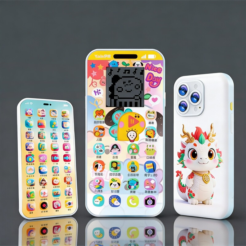 2026 New Model Baby 1-3 Years Old Early Education Simulation Display Screen Music Phone Children's Mobile Phone Model Toy Wholesale