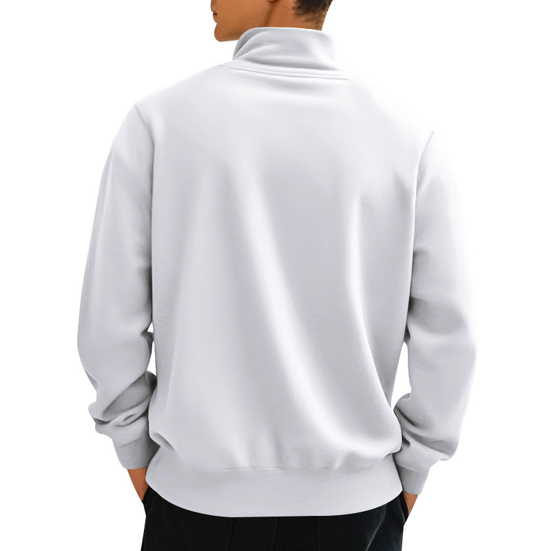 Sweatshirt homme en molleton avec col zippé hiver automne_voghion.com