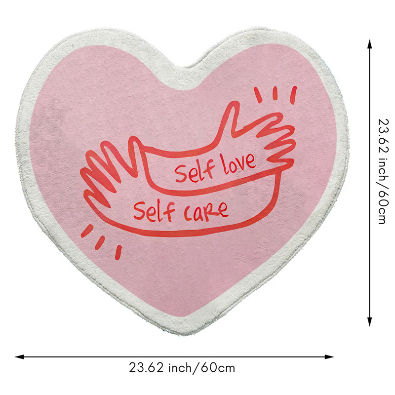 Alfombra de piso del día de San Valentín transfronterizo alfombra de piso de baño en forma de corazón rojo puerta alfombra decorativa alfombra de piso antideslizante resistente a las manchas en stock