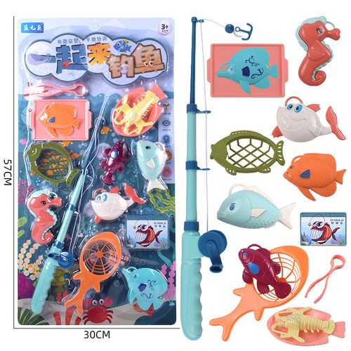 Baby internet celebrity fishing toy children's octopus fishing rod fish plate girl educational children's brain night market stall