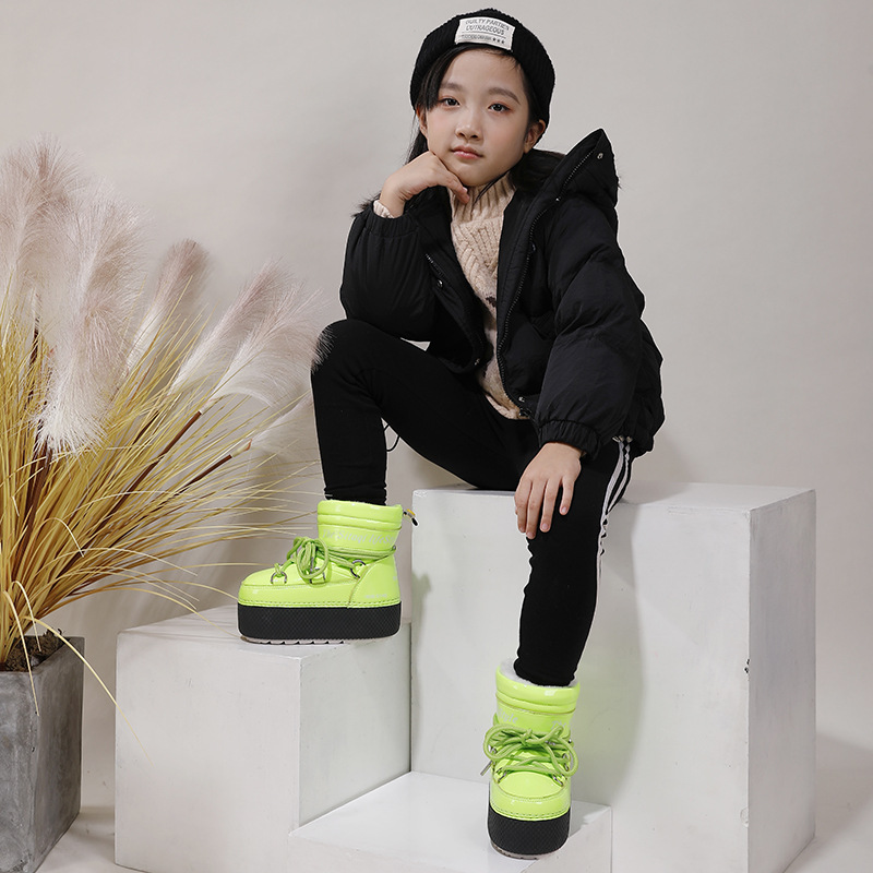 Nieve de nueve colores personalizada para padres e hijos botas de nieve botas espaciales botas lunares manga impermeable, cálida y fría un cabello