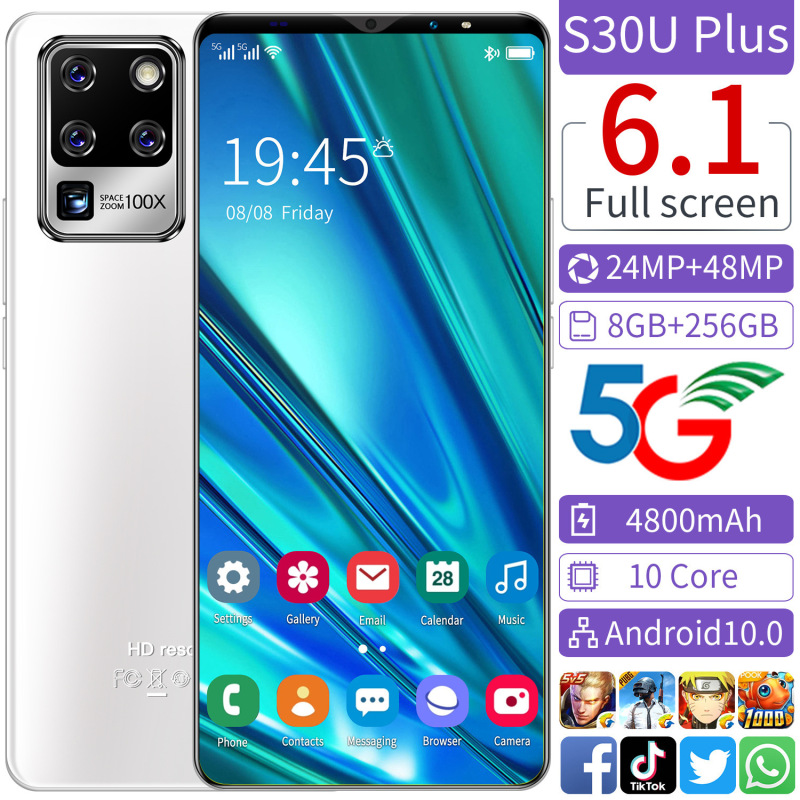 S 30 upus新型越境スマートフォン5g安卓6.1インチ1 4G工場直販10核対外貿易携帯電話|undefined