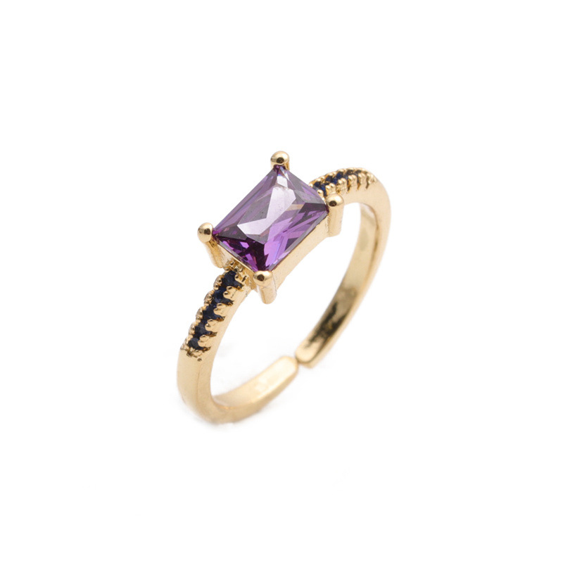 Retro amethyst citrine geometric ring