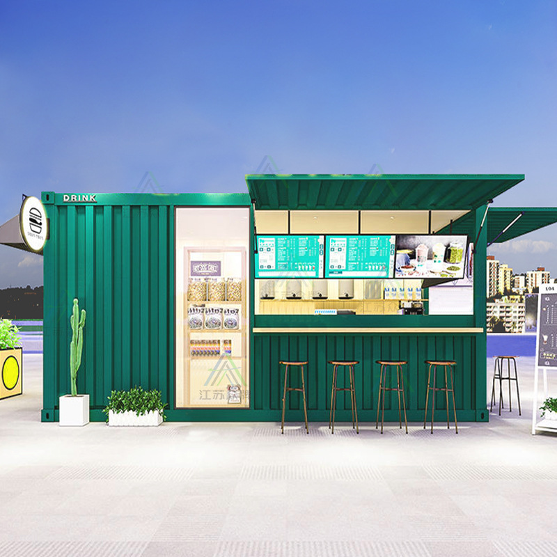 Contenedor Casa móvil Tienda Red al aire libre Red Snack Street Cafetería Tienda de té con leche Venta Residente Pabellón Casa integrada