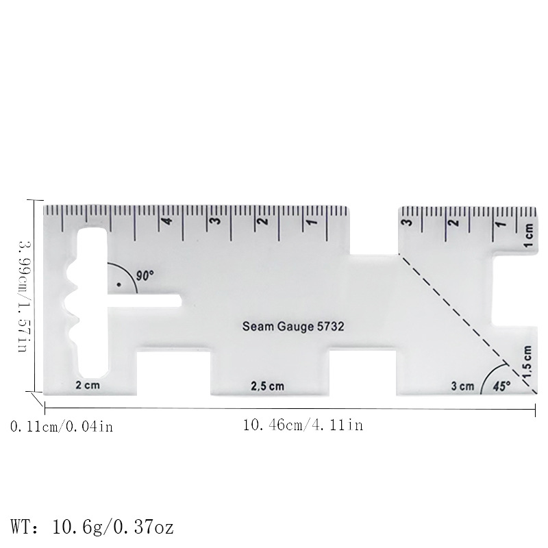 Medidor de espesor de aluminio herramienta de remiendo hecho a mano aleación de aluminio regla medidor de espesor de Keling yalic