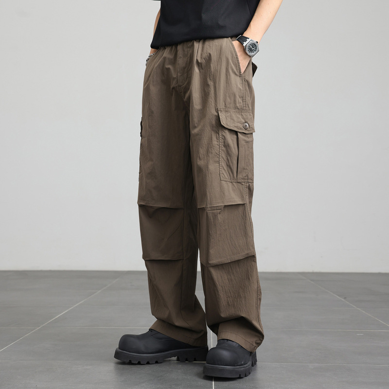 Quick-drying Pants Men's Summer Thin Cool Breathable American Style Casual Trendy Straight Crane Pants Maillard Sweatpants