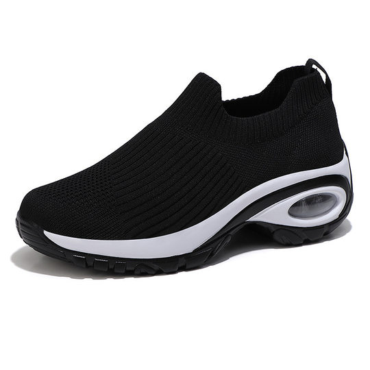 Women's Shoes Casual Joker Summer Air Cushion Running Shoes Fly-Woven Breathable Lazy Shoes Slip-on Sneakers Wholesale