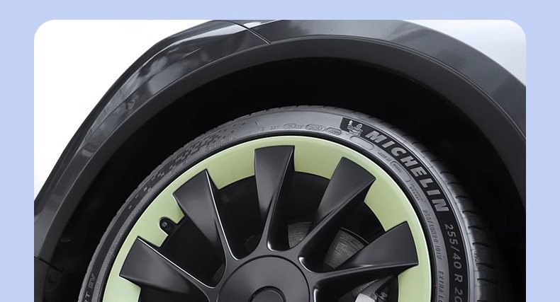 Suitable for Tesla Model Y Wheel Hub Cover 20inch Protective Cover Cyclone Wheel Rim Modification Accessories Black Other