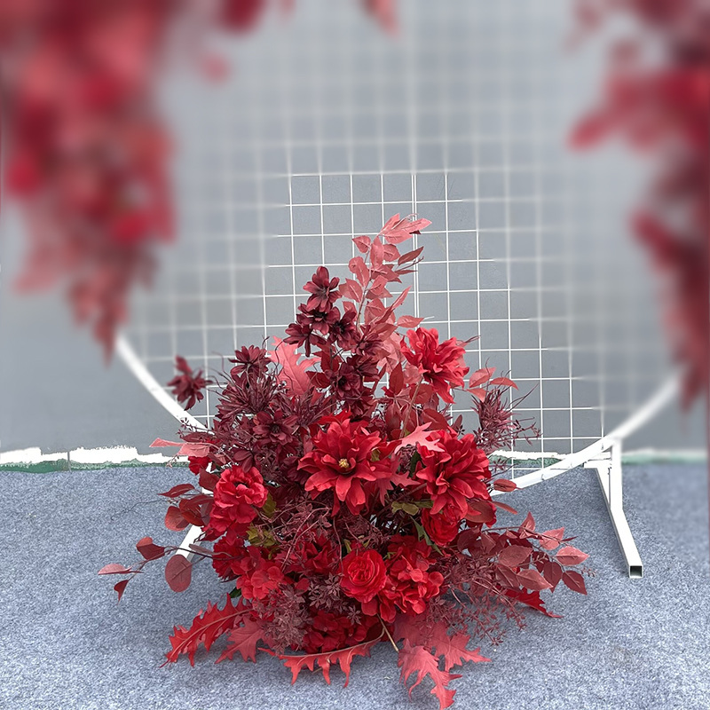 El comercio exterior de la boda flor artificial piso de la boda flor de seda apoyos de la flor de eucalipto flor artificial fila accesorios de la boda floral