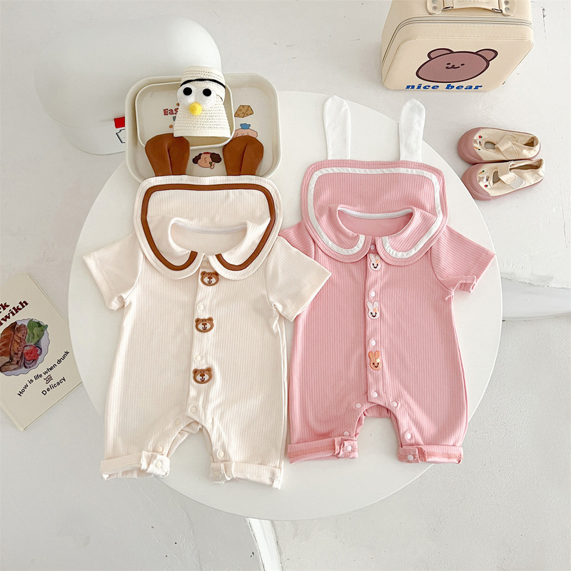 3-6-9-12 Months Baby Bear Rabbit Ear Pit Summer Cotton Baby Outwear