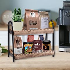 跨境木质双层置物架化妆台护肤品置物架分层收纳整理架厨房储物架