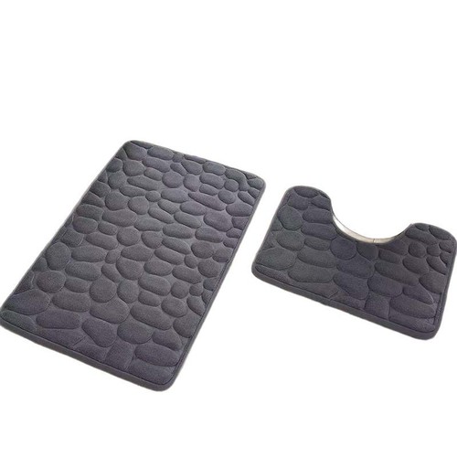 Small Stone Coral Fleece Bath Mat Solid Color Easy to Clean Bathroom Mat Bathroom Non-Slip Mat Overseas Trade Special Supply