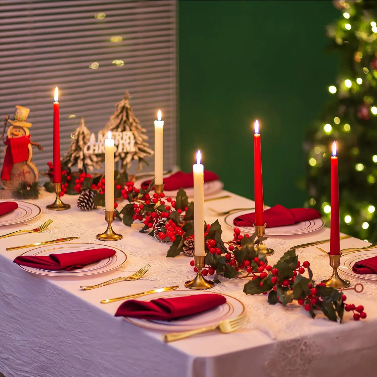 Adornos de candelabros pequeños simples de estilo europeo Navidad San Valentín luz de velas Cena Sentido de ambiente Candelabros Decoración de bodas