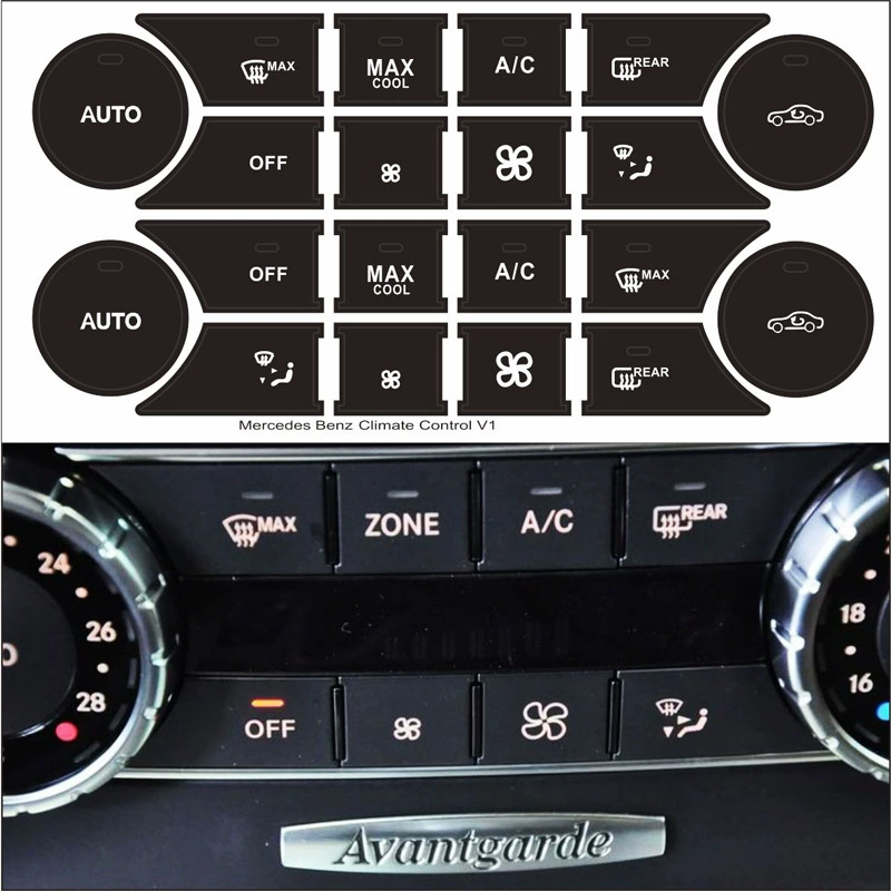Подходит для Mercedes-Benz C-класса W204 C300 C350 2008-2014 и т. д. Кондиционер кнопки ремонт наклейки