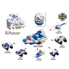 6-in-1 Small Particle Building Blocks Assembly Animal Spaceship Transformer Tank Dinosaur Model Egg Toy Gift