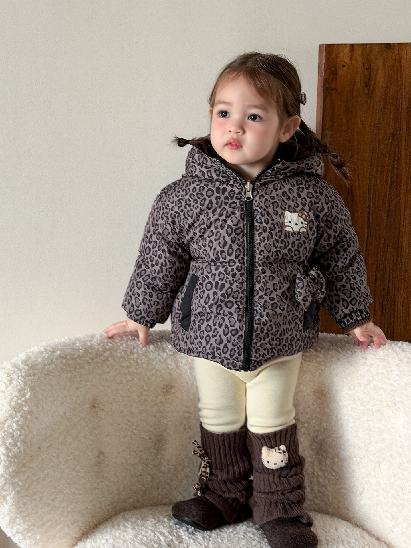 Ropa de azúcar de pera para niños chaqueta de plumón de invierno gruesa tres anti-90 chaqueta blanca para niñas ropa de bebé