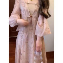新中式设计感禅意风内搭吊带&半身裙&防晒空调开衫汉元素套装