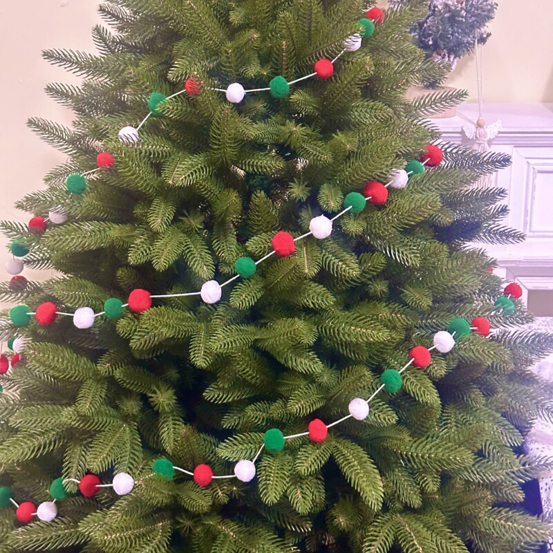クロスボーダー代発クリスマス装飾ins毛糸球クリスマスツリーペンダントDIY旗背景壁配置プレゼント|undefined