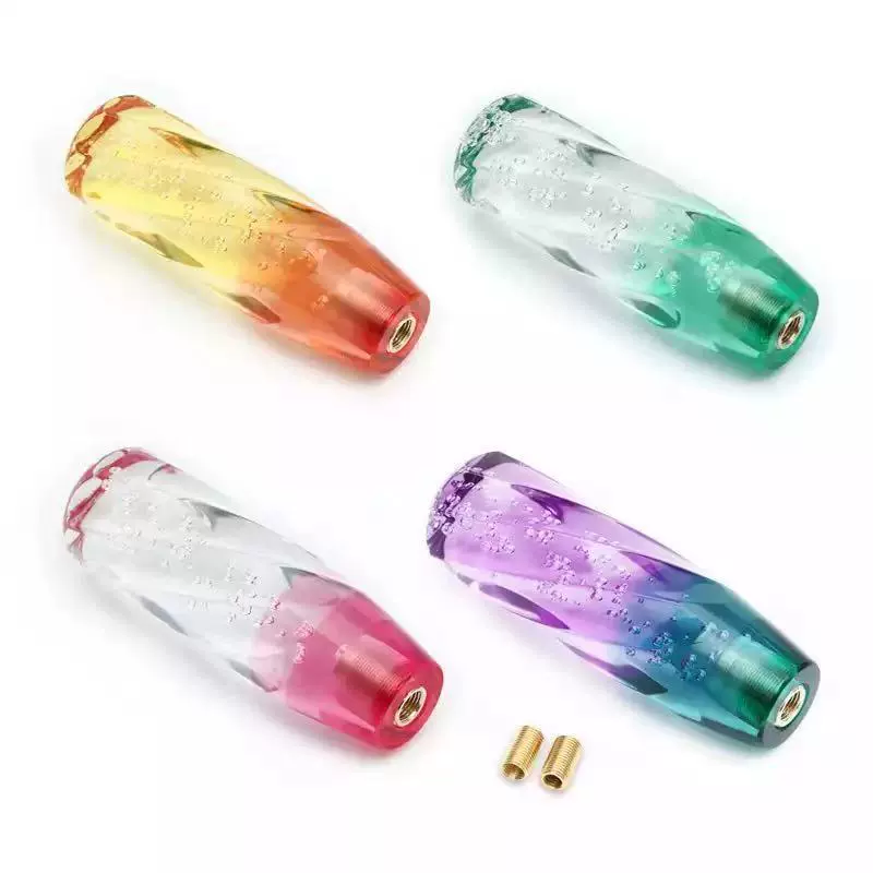 Автомобильный Хрустальный поворотный узор с воздушной двухцветной головкой шестерни, акриловая ручка переключения передач, подвесная головка шестерни