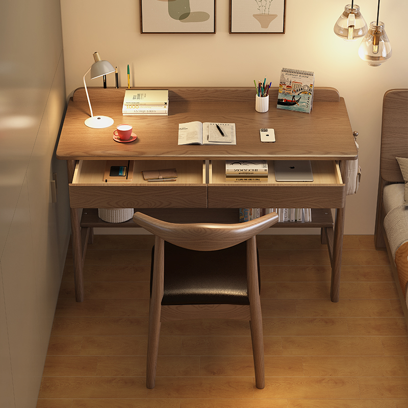 Solid wood desk home minimalist modern office desk computer table…