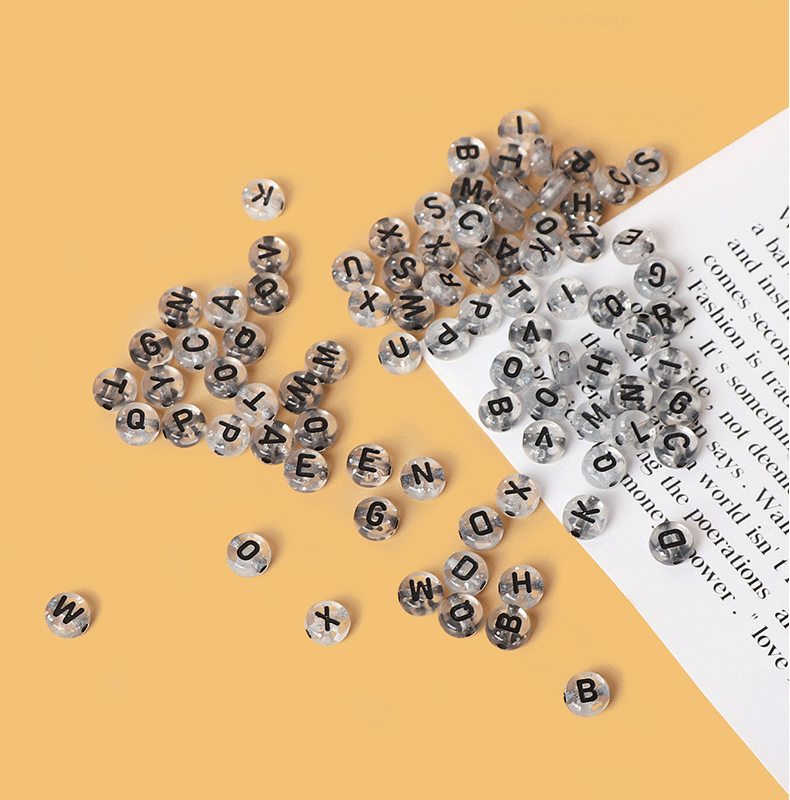 Beads Jewelry Making Type 7*4mm Jewelry Making Size 7*4mm Hole 2~2.9mm Arylic Letter DIY Jewelry Accessories Beads
