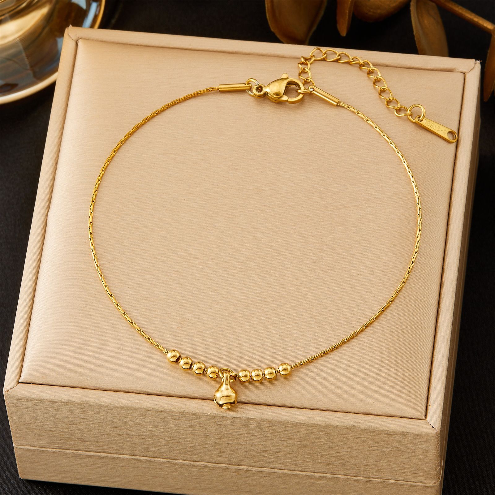 Nuevo estilo de moda simple y refinado nicho campana esfera pulsera de tobillas temperamento dulce femenino universal sexy cadena de alto nivel