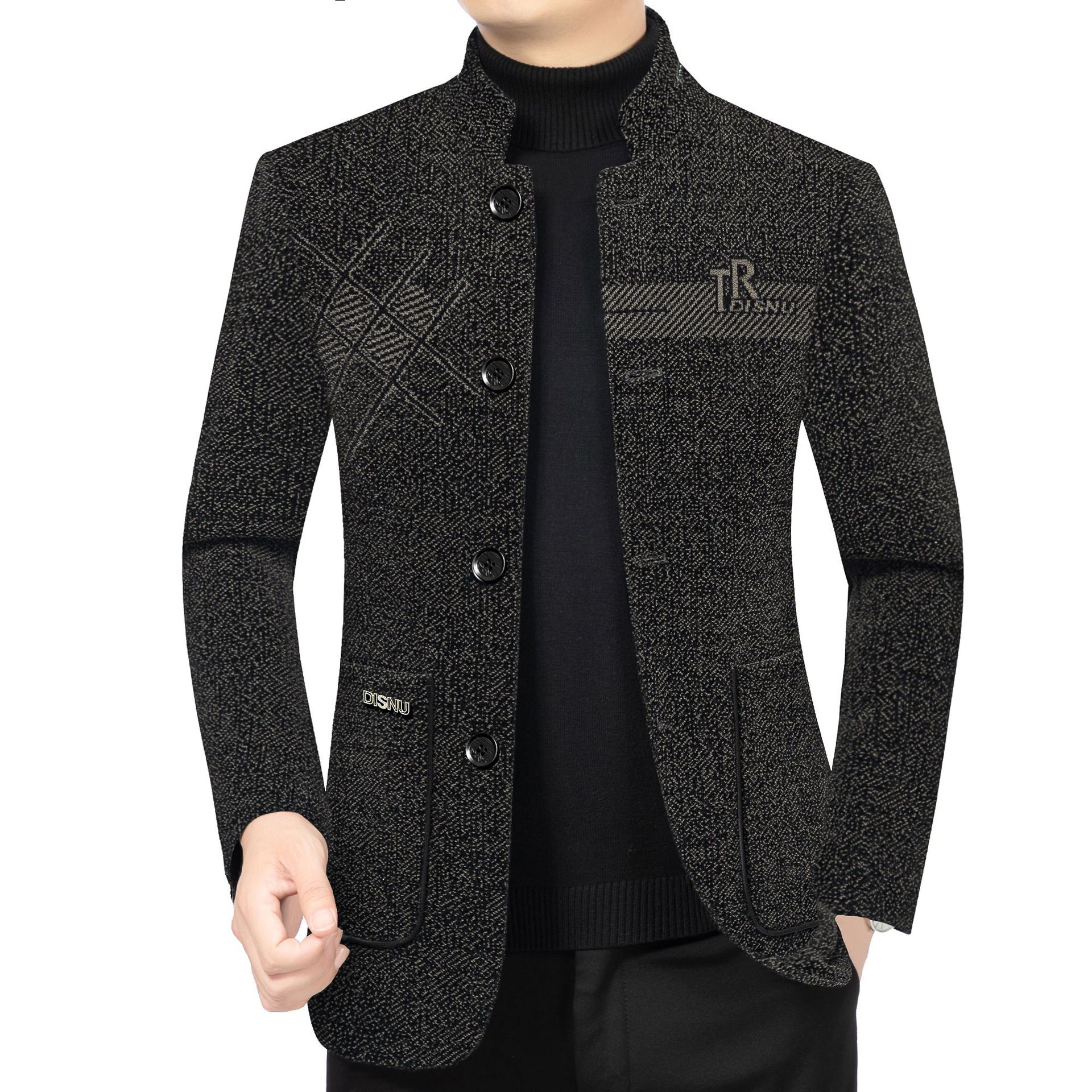 겨울 모직 코트 남녀 캐주얼 모직 누빔안감 코트